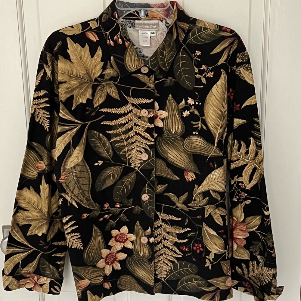 VINTAGE 90s COLDWATER CREEK BOTANICAL PRINT JACKET